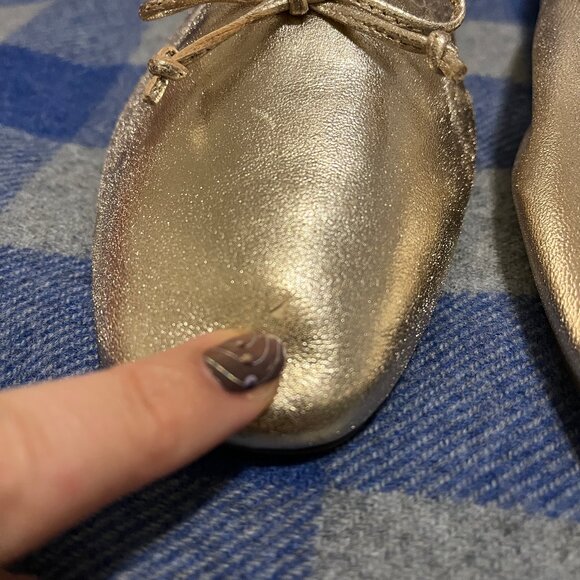 Gold leather ballet flats, size 40 - Picture 8 of 9